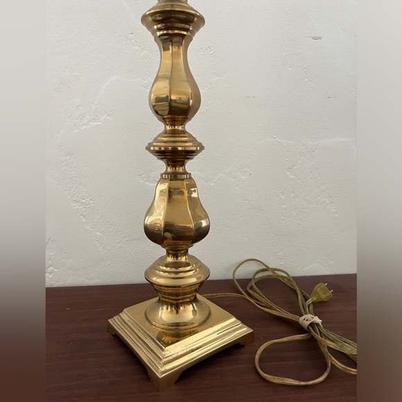 Vintage mid century geometric solid brass table lamp base bauble totem mcm - Picture 8 of 11